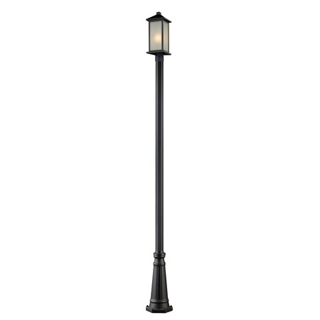 Z-Lite Vienna Outdoor Post Light, Black And White Seedy 547PHMR-519P-BK